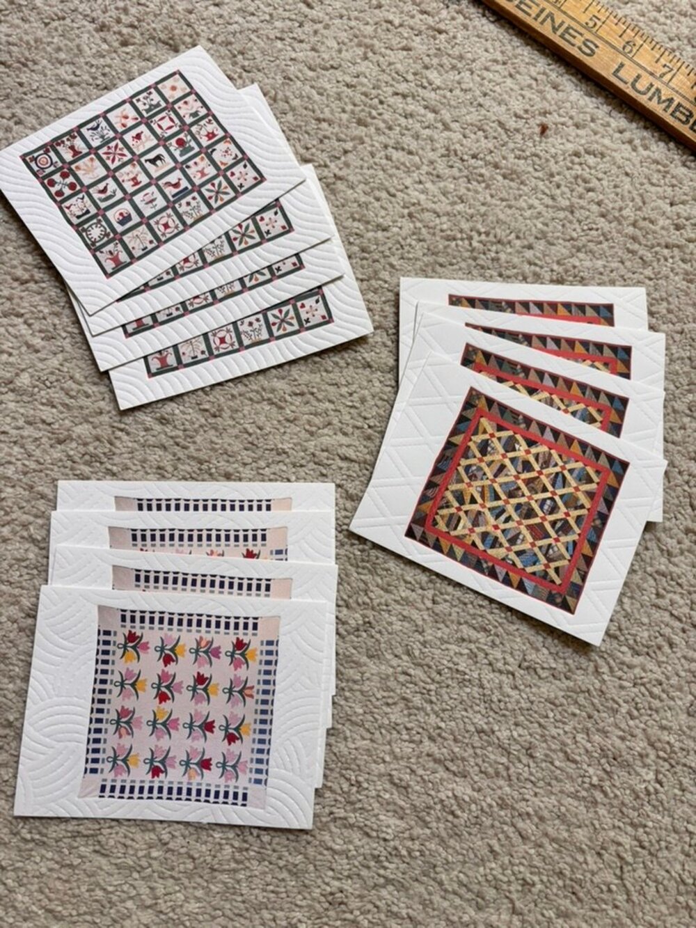 Vintage Lot of 12 Quilt Pattern Current Brand Note cards